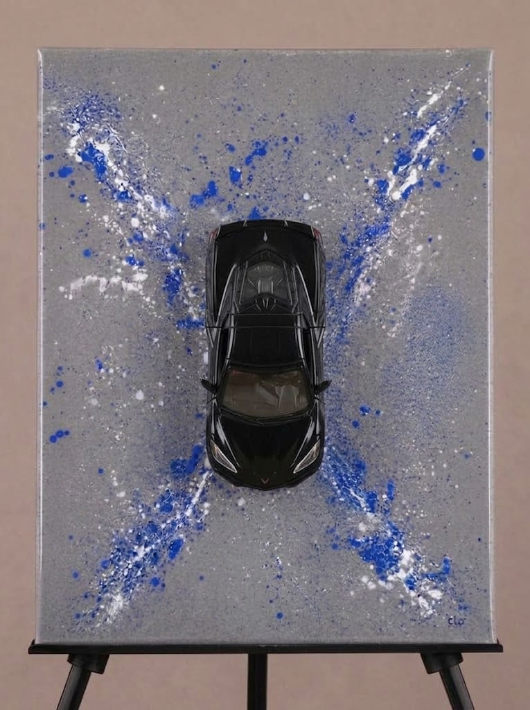 Cosmic X: Azure Storm – Vehicle Splatter Portrait