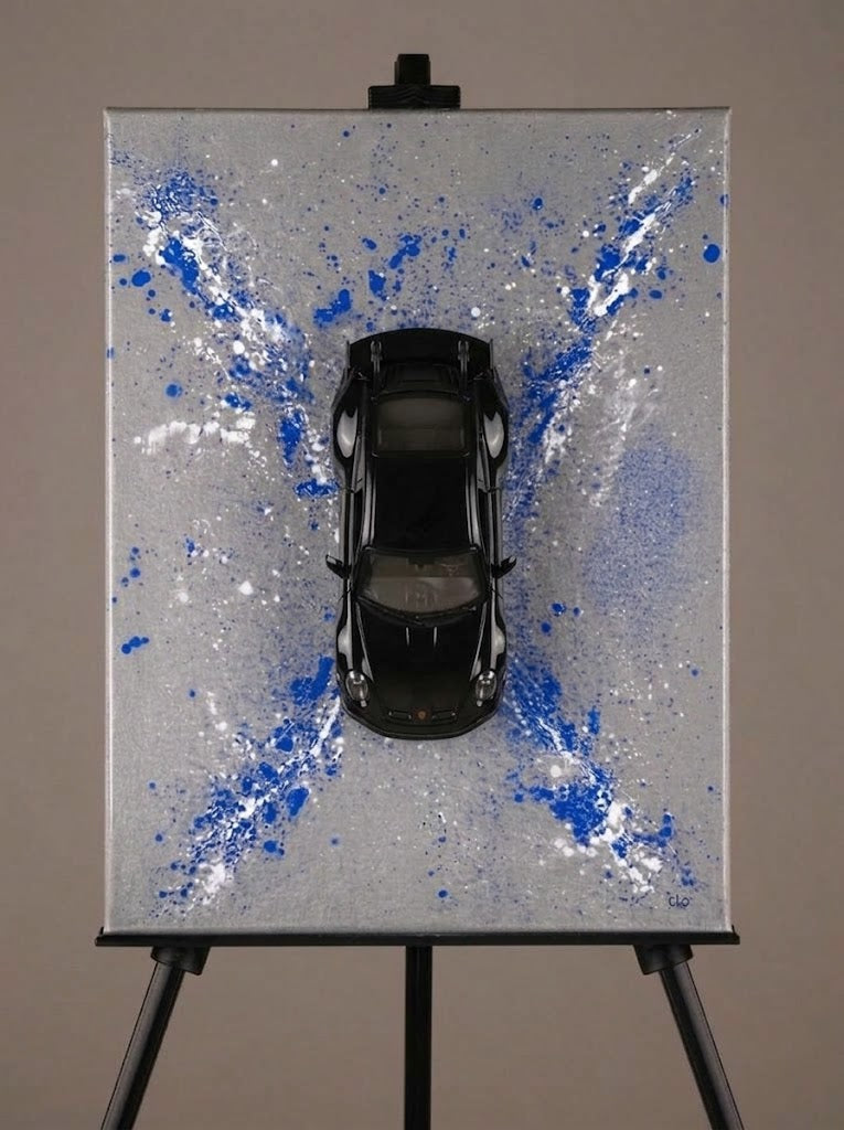 Cosmic X: Azure Storm – Vehicle Splatter Portrait